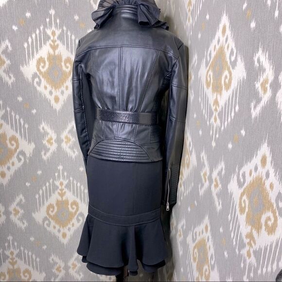 Ralph Lauren Vintage 2000 Collection Black Crepe Ruffle Bow Hem Tulip Skirt - Picture 14 of 16